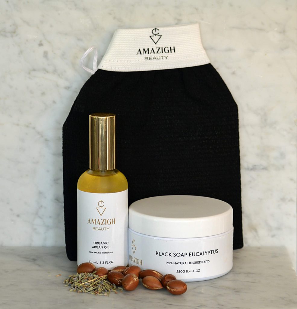Moroccan exfoliating Glove black soap argan oil